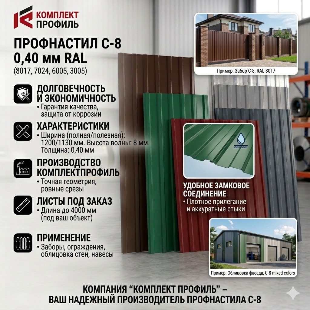 Профнастил С-8 0,40мм