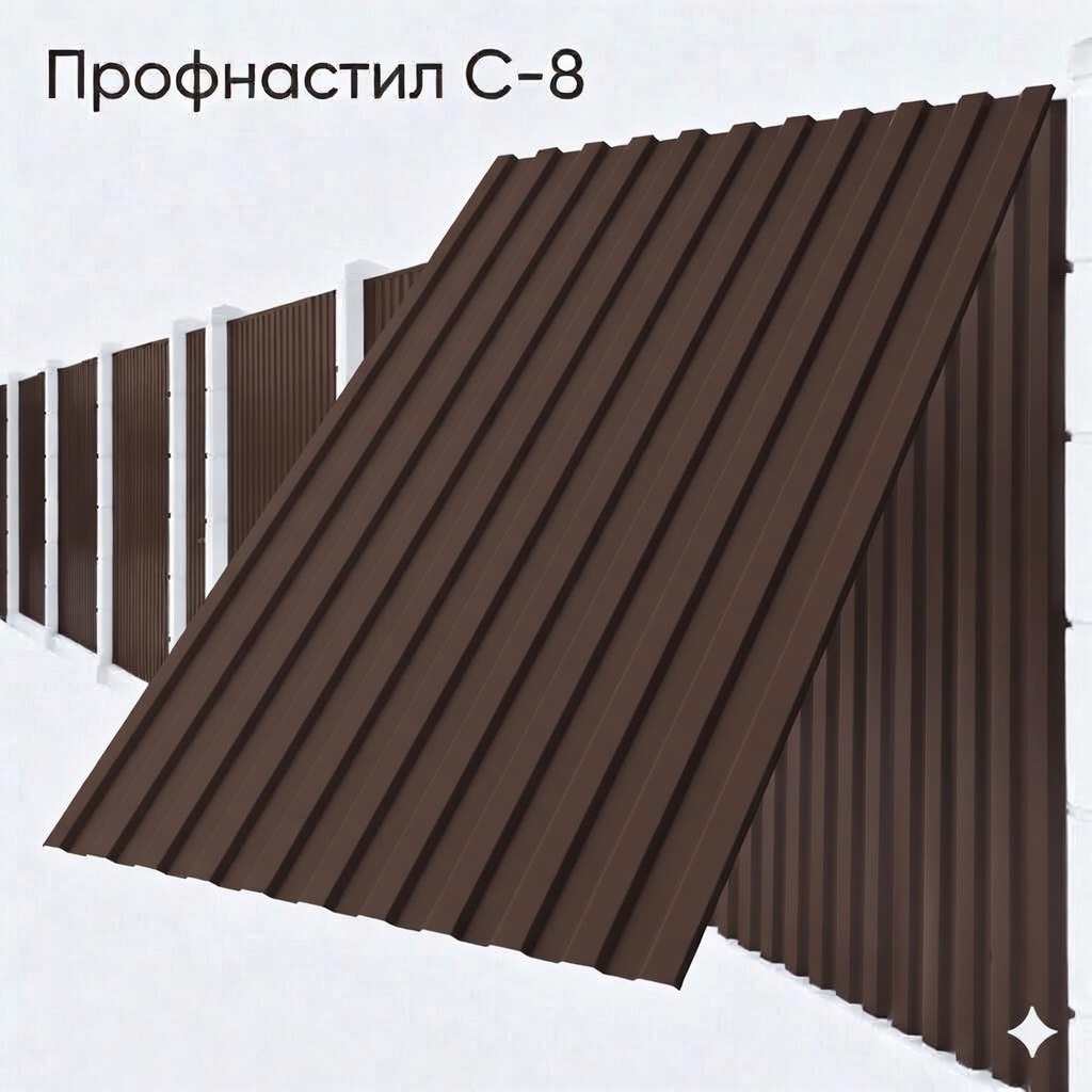 Профнастил С-8 0,50мм Матовый RAL 8017